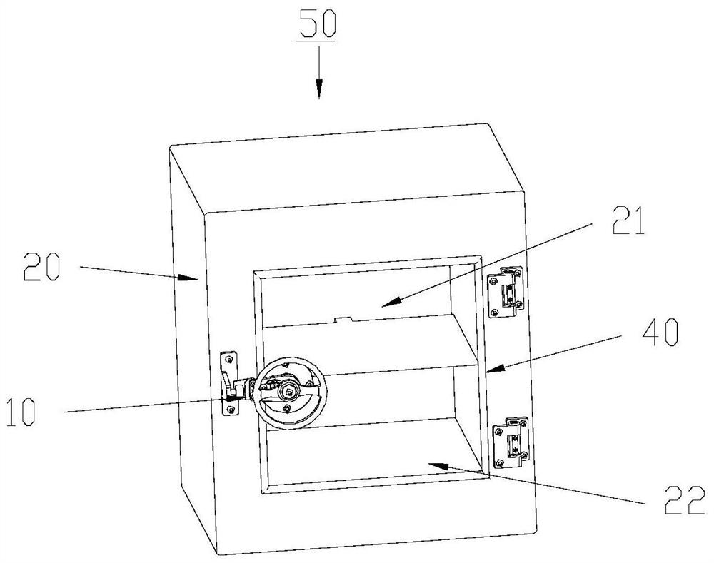 Vacuum box door lock device and vacuum box