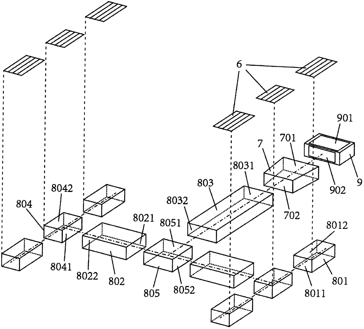 Floor air supplying data center air conditioning system integrated with T-type tree-shaped air supplying pipeline system