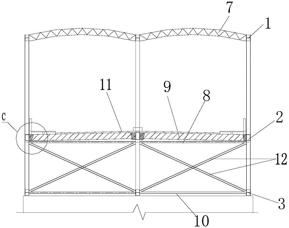 Intermediate steel truss-concrete composite continuous steel bridge