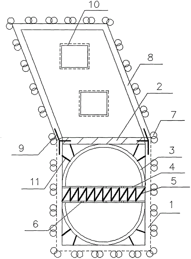 Basement supporting structure of main building with podium building