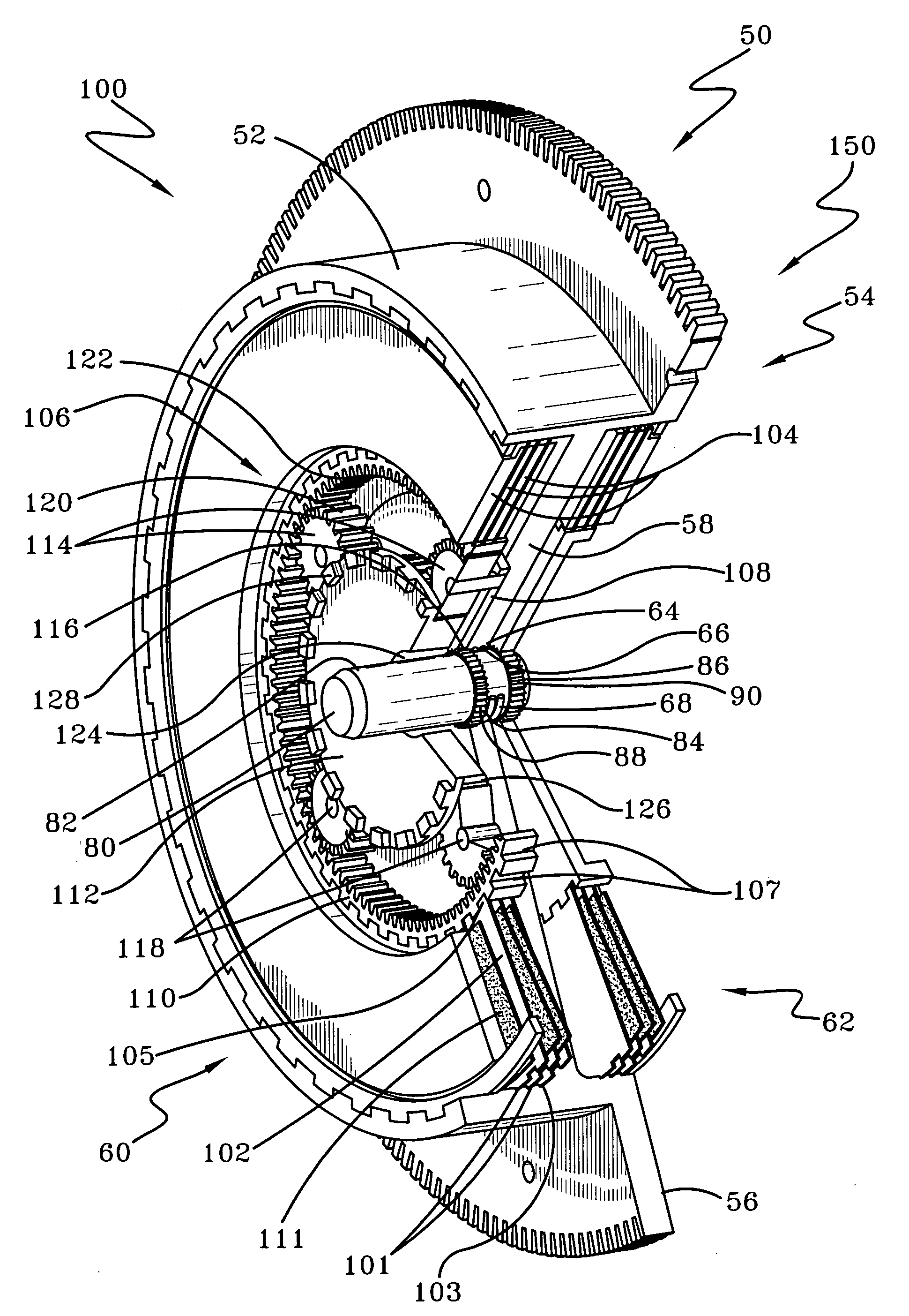 Clutch mechanism with dual clutch devices and a planetary gearset