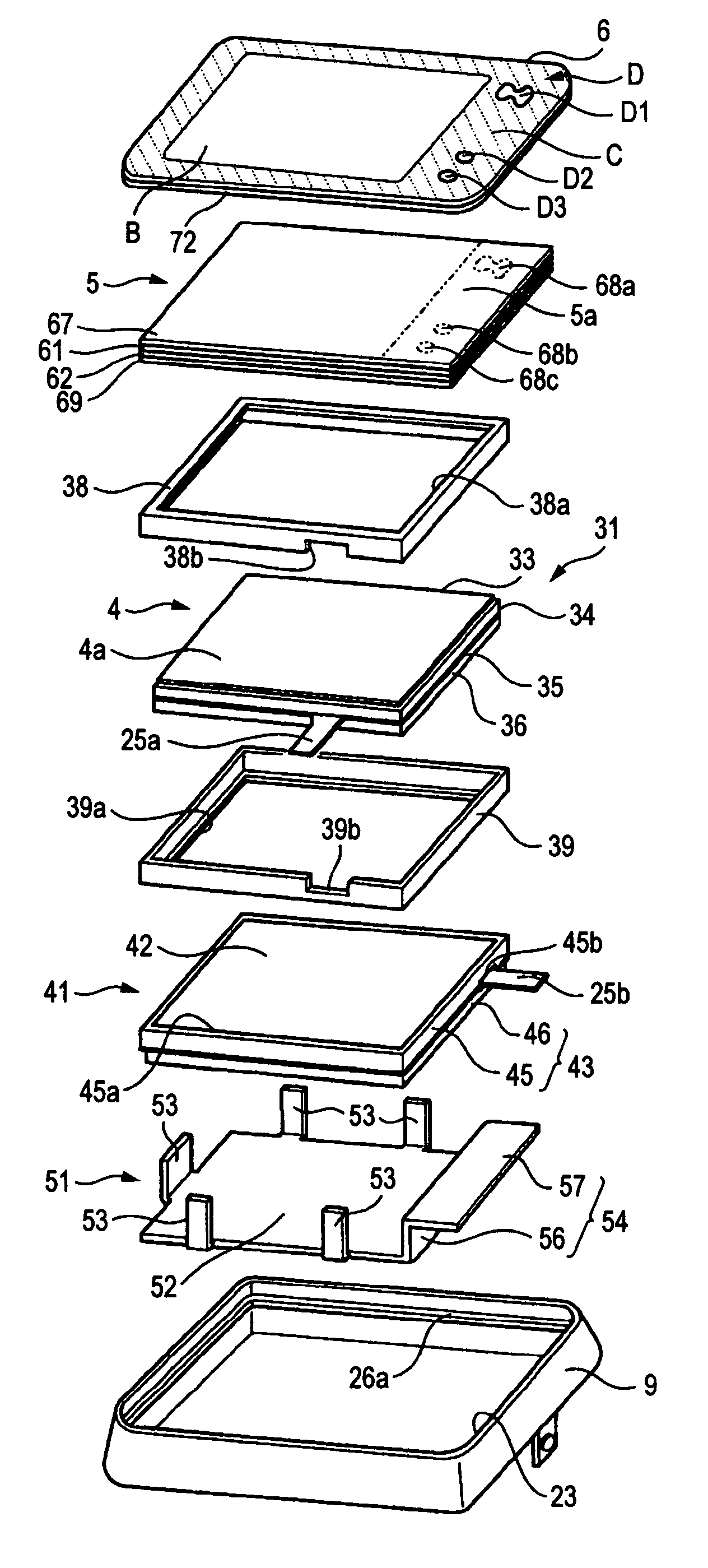 Display device equipped with a touch panel