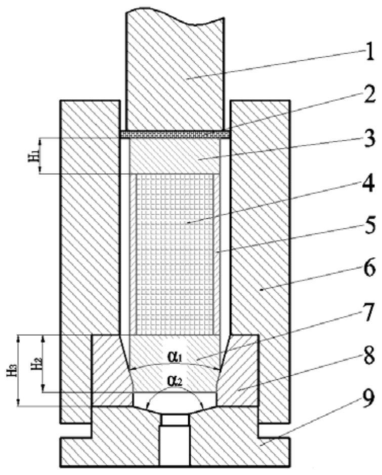 Continuous combined extrusion blooming method for difficult-to-deform superalloy ingot