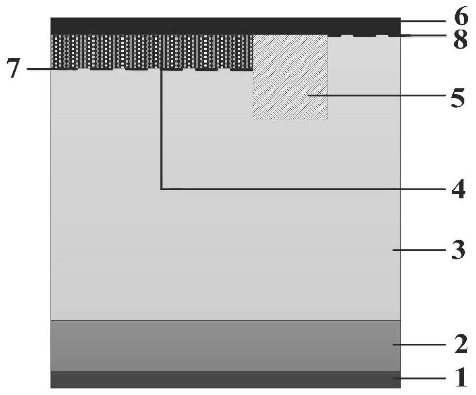 Trench type MPS diode cellular structure based on SiC substrate