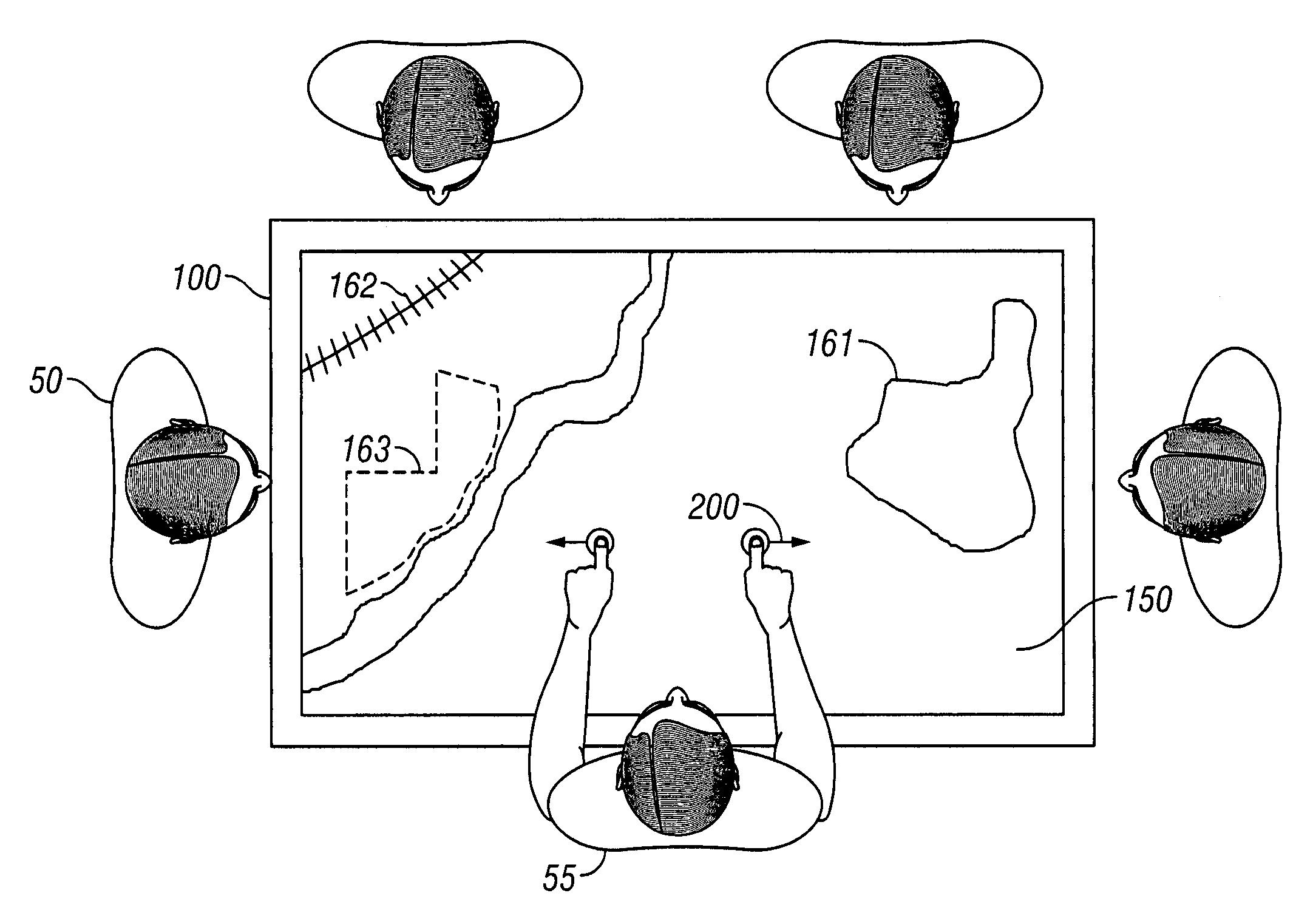 Touch detecting interactive display