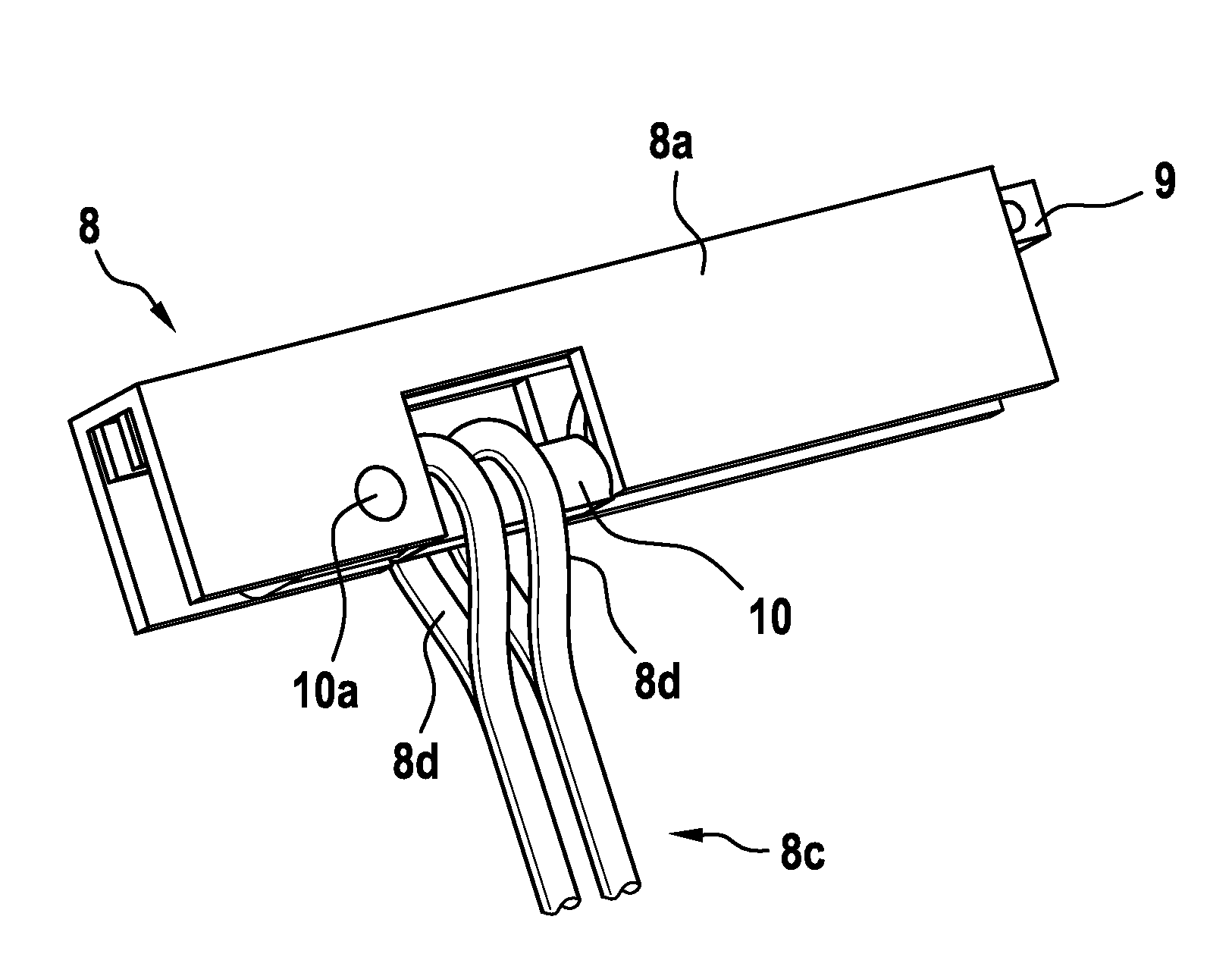 Rope suspension device with at least one rope suspension module