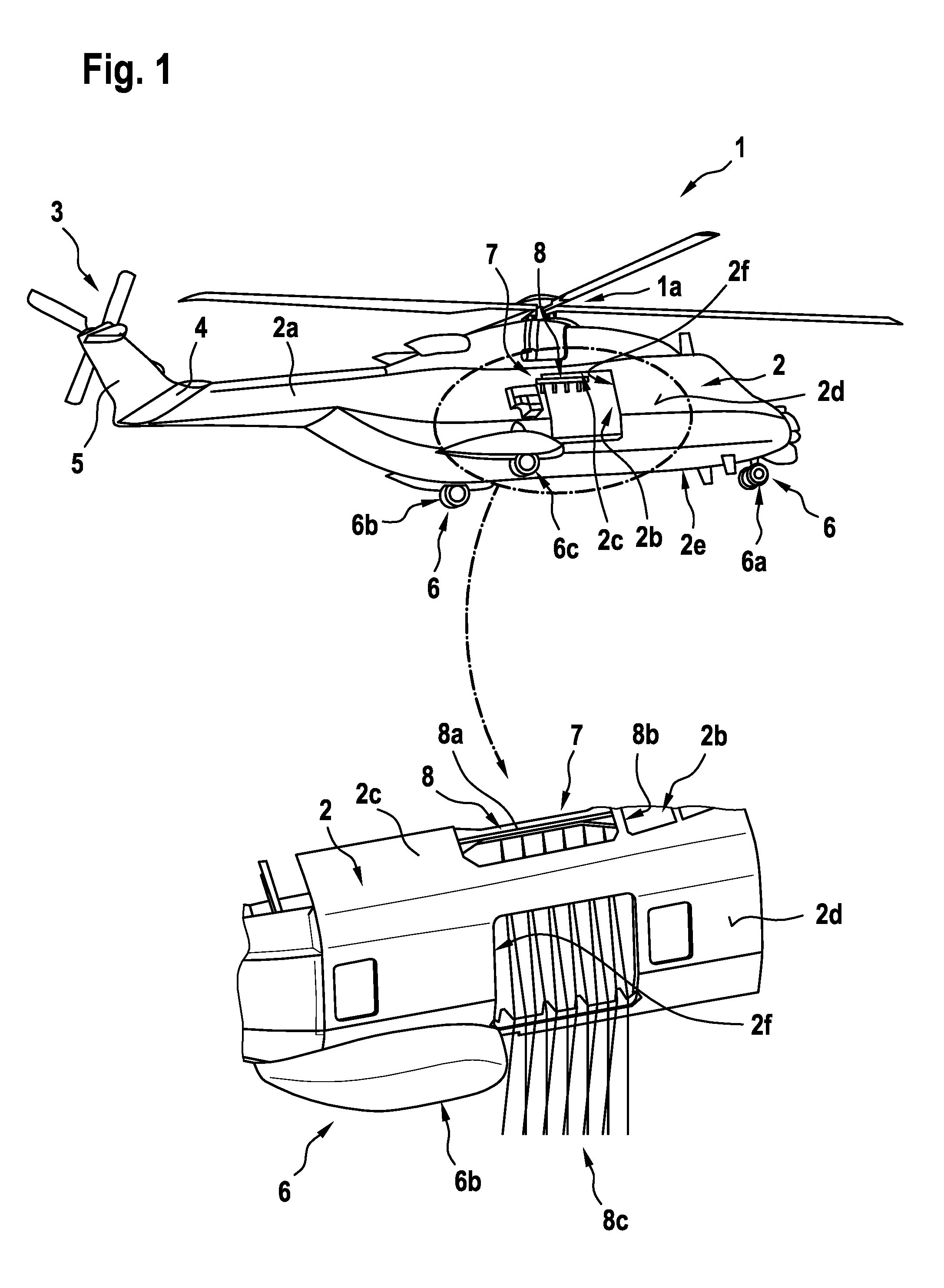 Rope suspension device with at least one rope suspension module