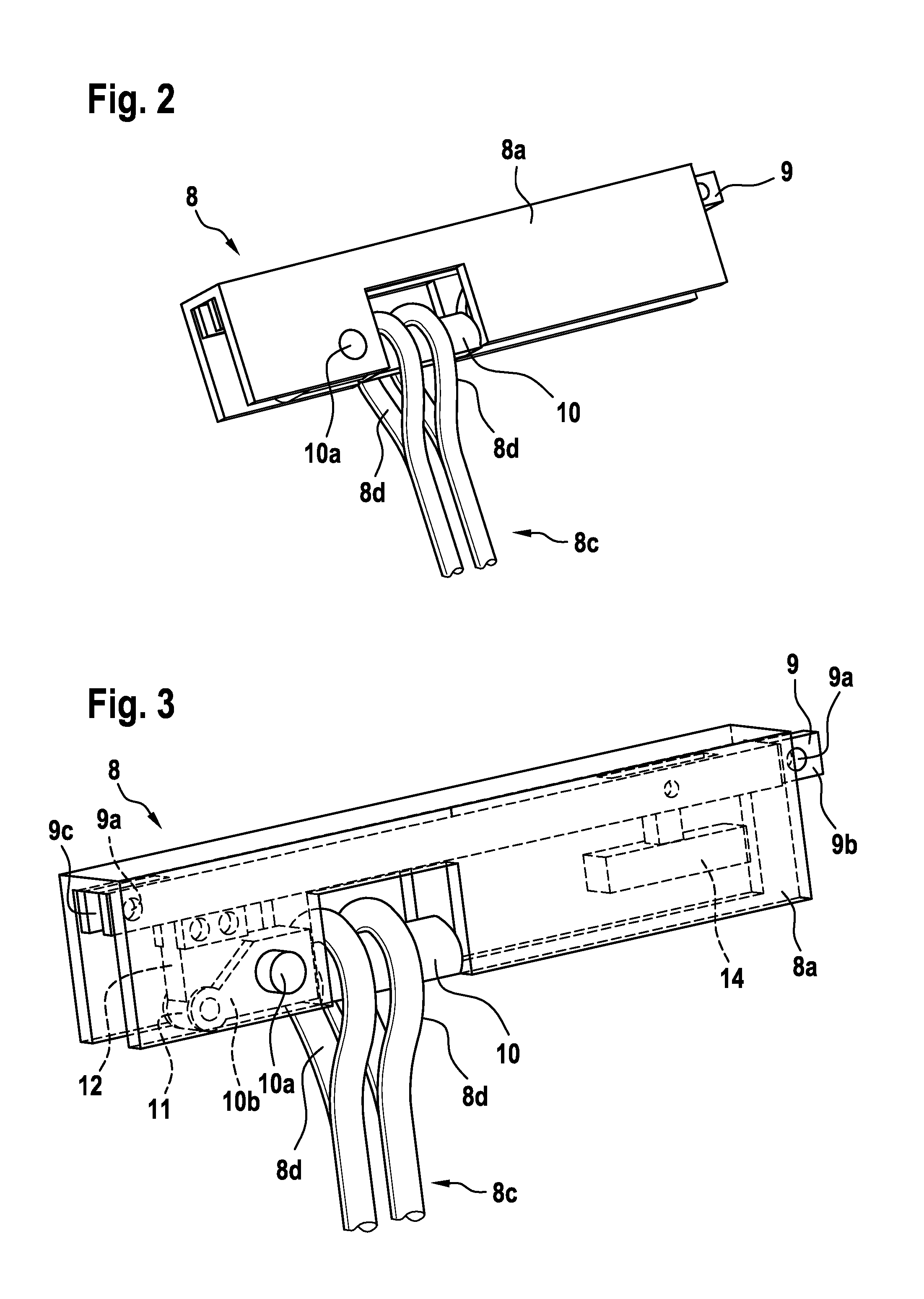 Rope suspension device with at least one rope suspension module