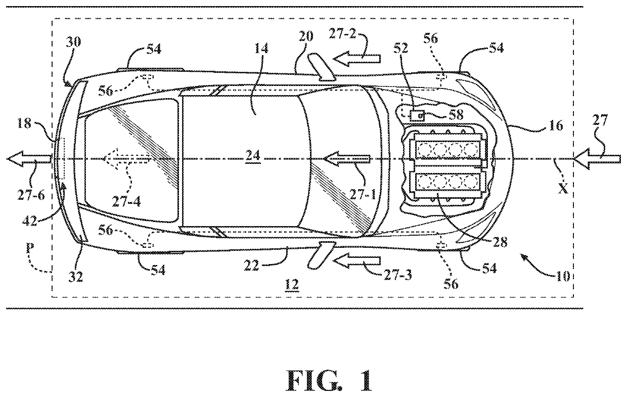 Lighting system for a motor vehicle with active aerodynamic element