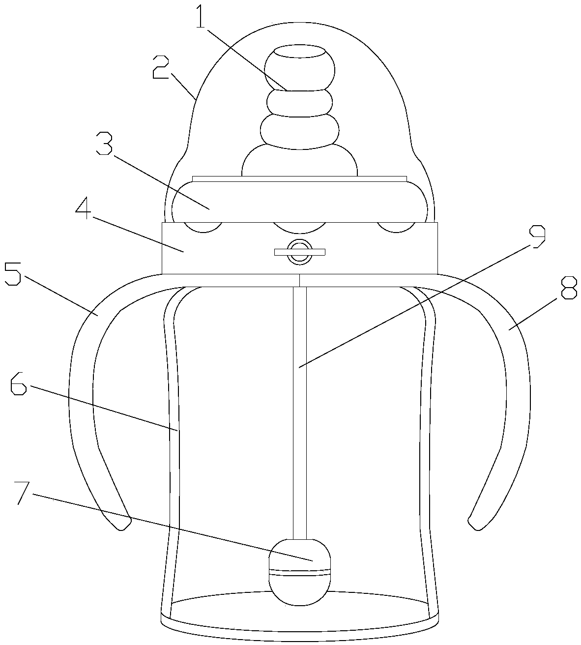 Portable baby milk sucking bottle