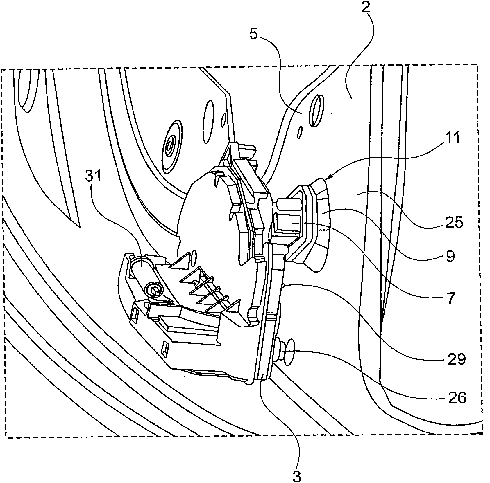 Device for implementing a dry electrical connection of a motor vehicle lock