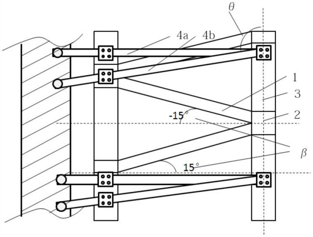 Adjusting device for stairs of deep foundation pit