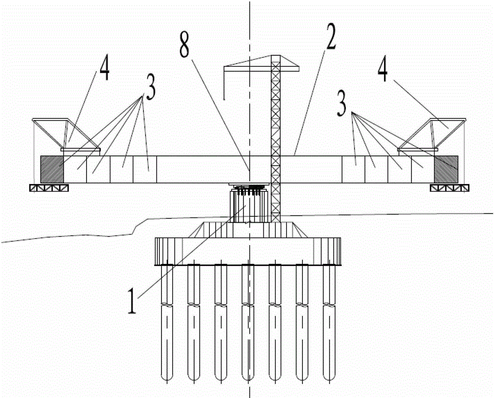 Herring-bone wall body construction method of large-span concrete herring-bone continuous girder bridge and structure thereof