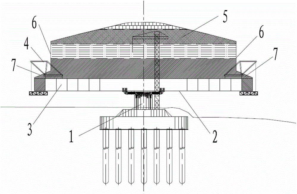 Herring-bone wall body construction method of large-span concrete herring-bone continuous girder bridge and structure thereof
