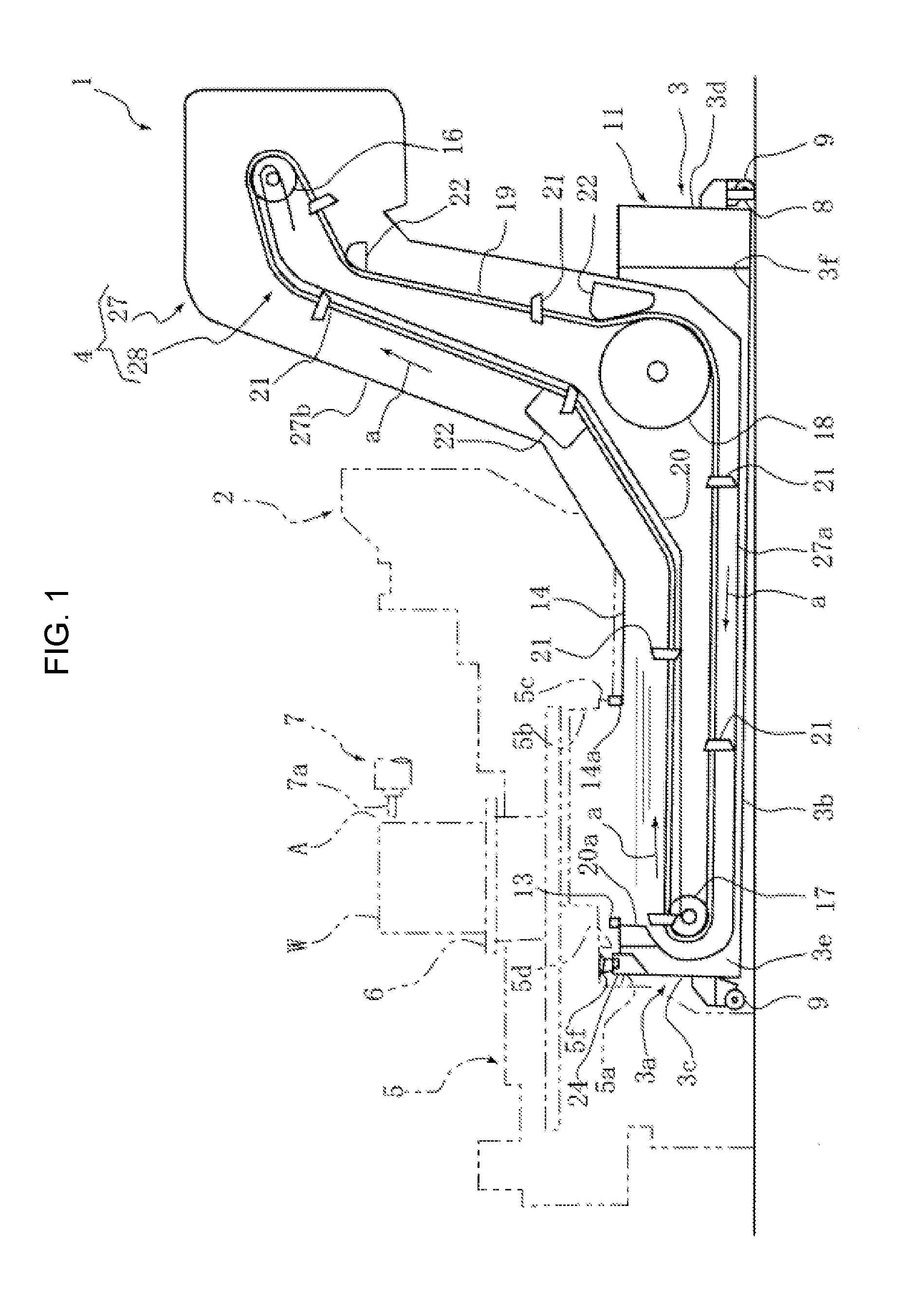 Chip discharge device of machine tool