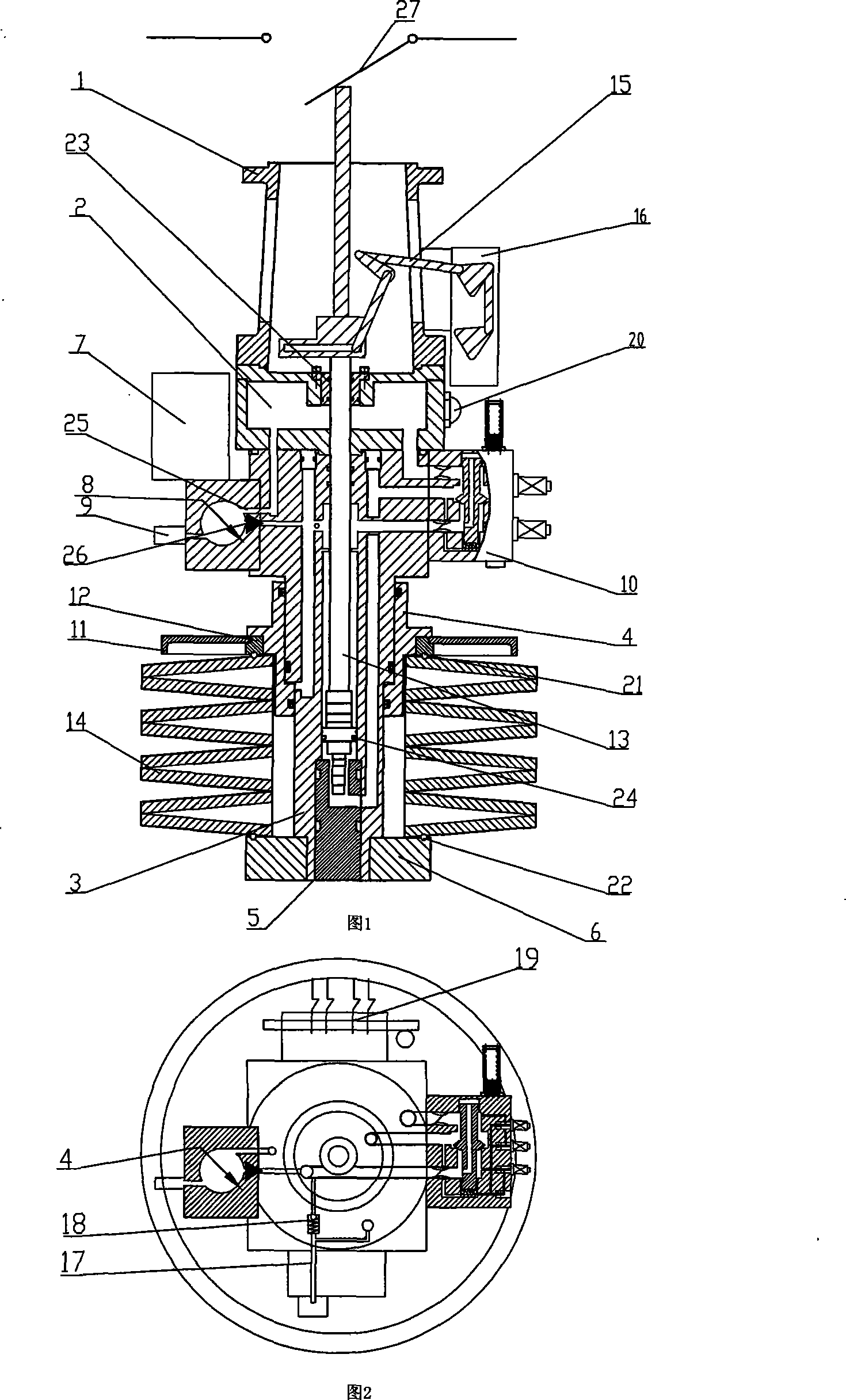 Electromagnetic hydraulic valve type spring hydraulic operating mechanism having self-defense capability