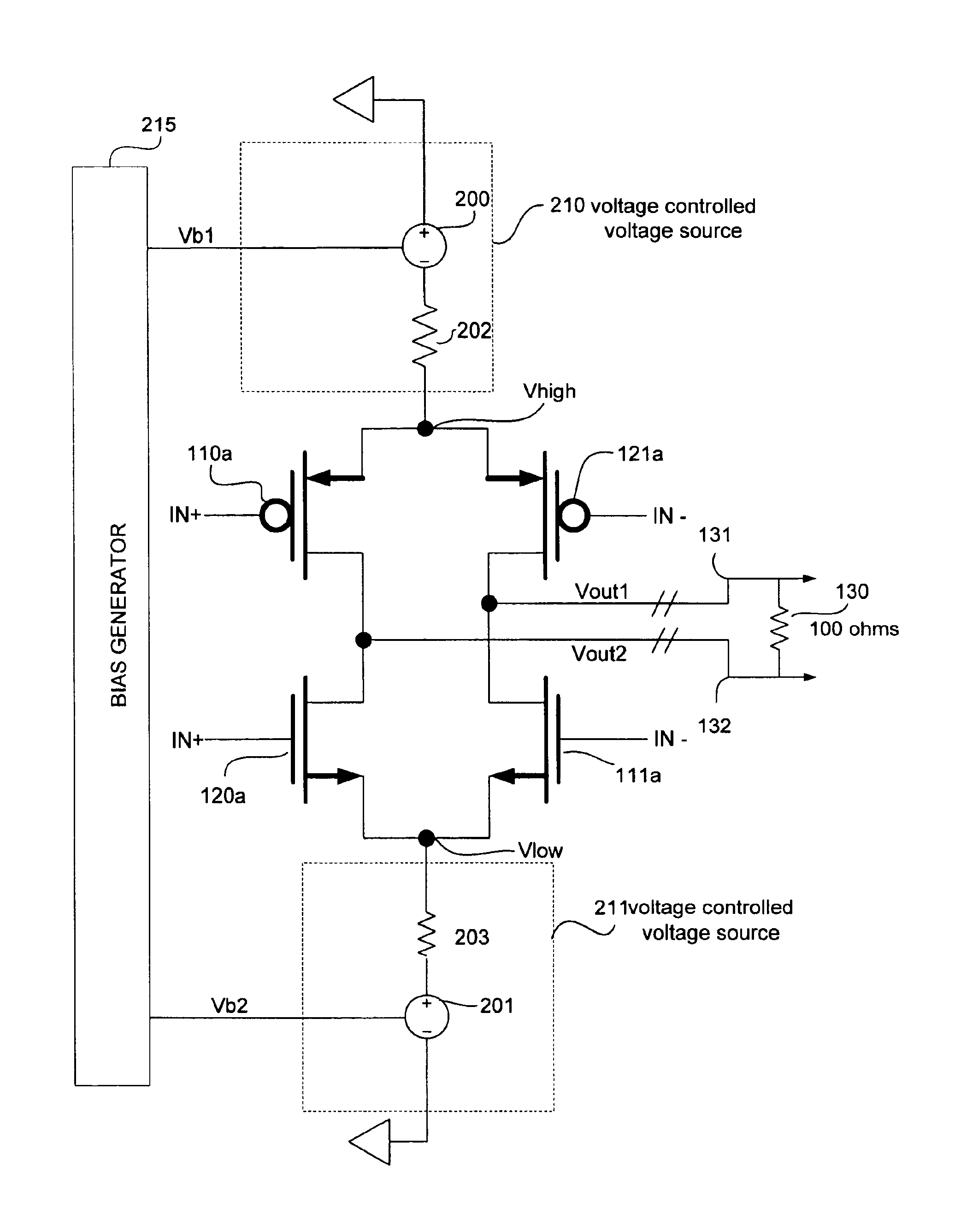 Voltage mode differential driver and method