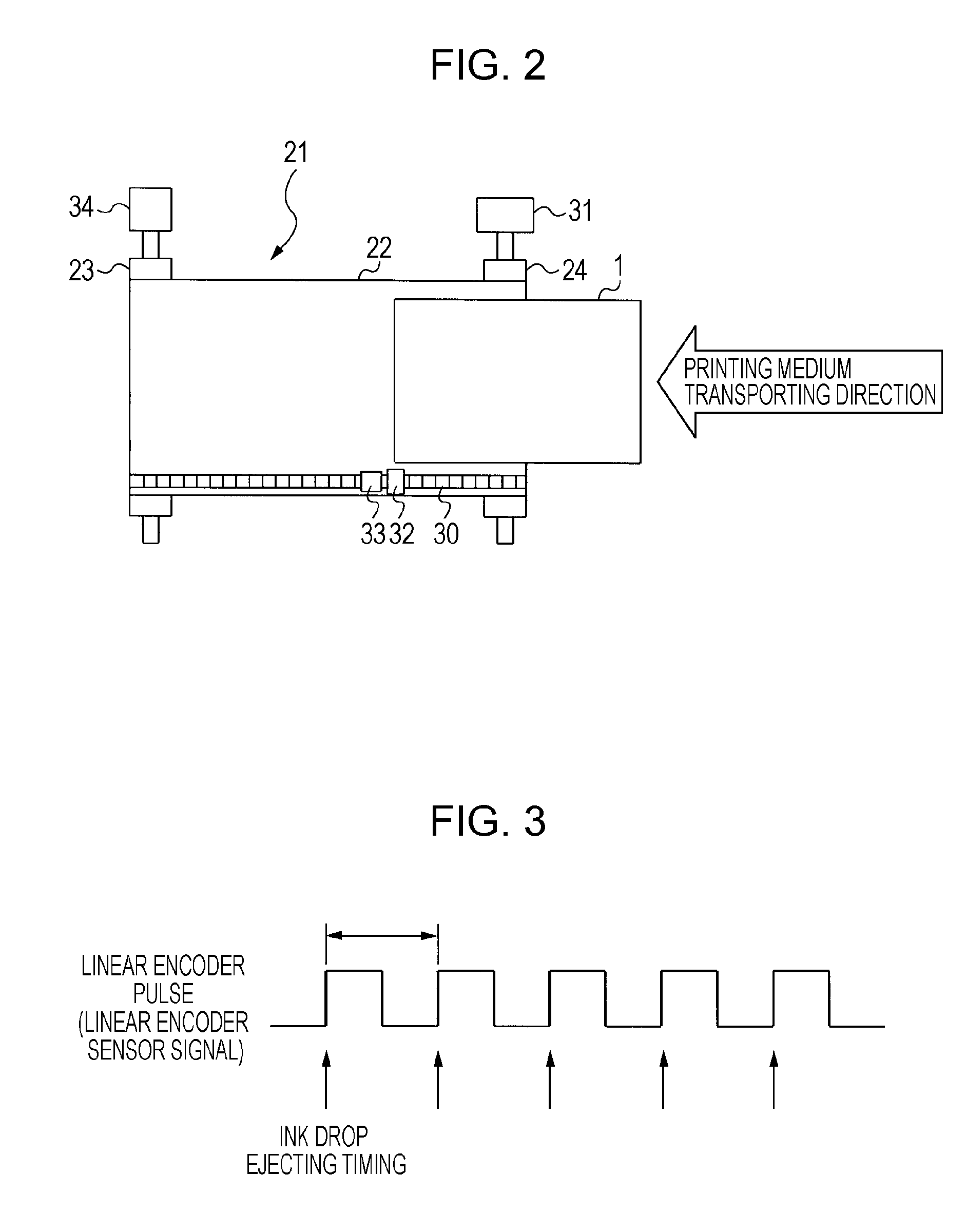Recording method of linear encoder scale for ink jet printer