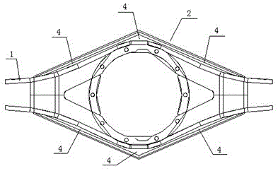 A rear drive axle housing assembly