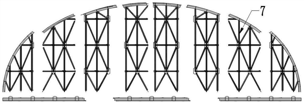 Arched truss ground counter-force pre-pressing device