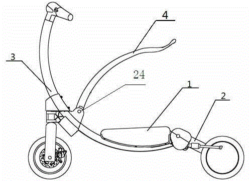 Draw-thrust type folding bicycle