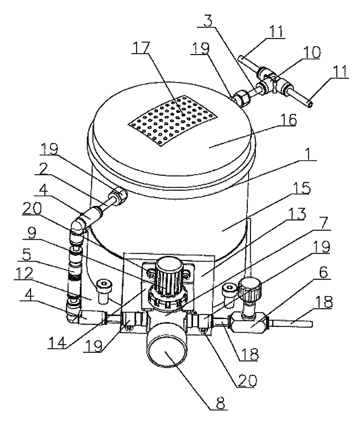 Small automatic polishing liquid cleaning device for rigid gas permeable contact lens