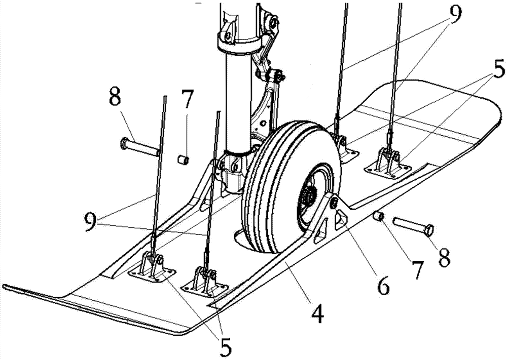 Helicopter wheel undercarriage sled