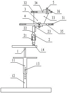 Special linkage device for surface quenching of drum rope groove