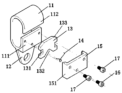 Rooting and hook assembly used for safety slip rope