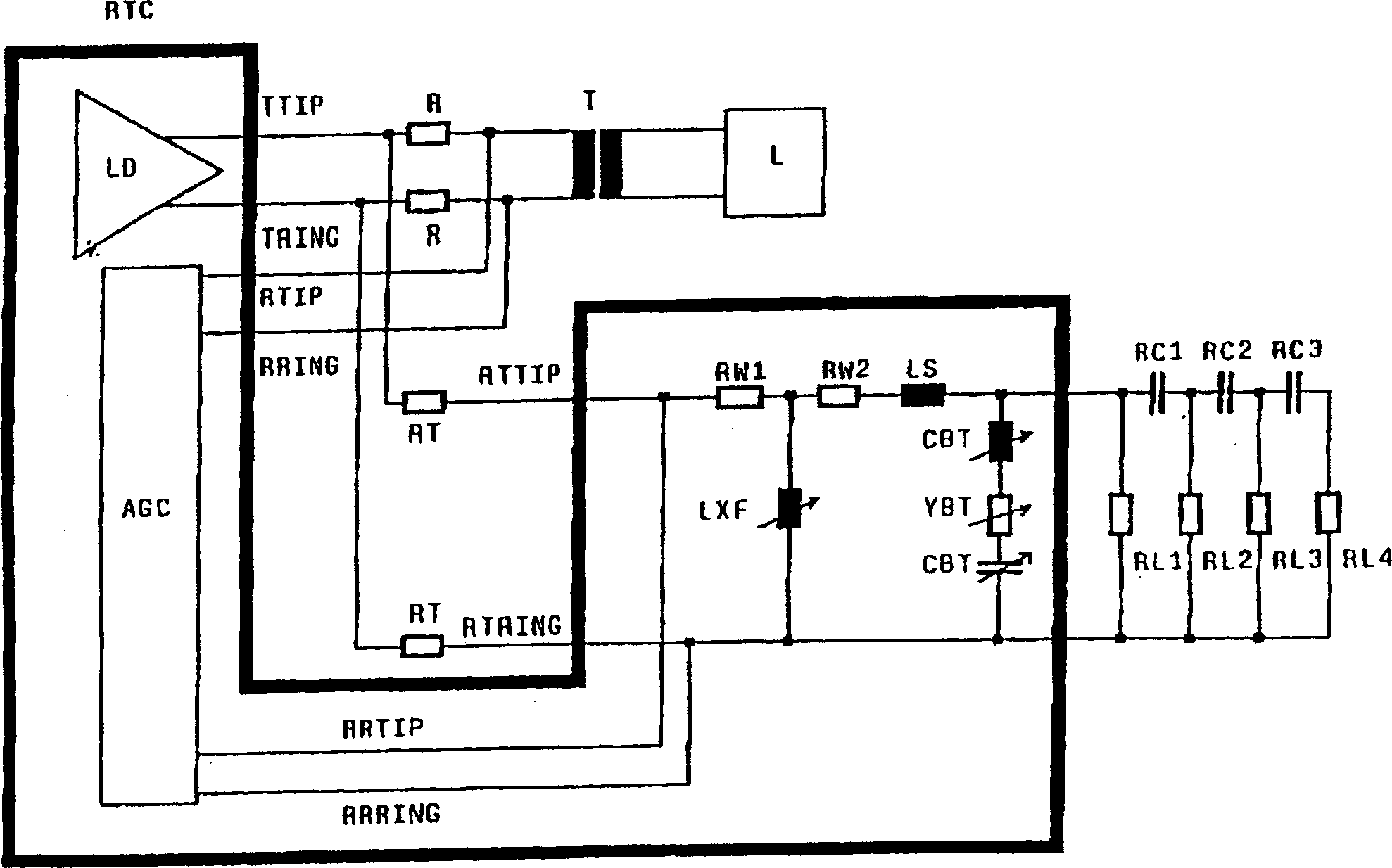 Scaled impedance replica for echo attenuation in digital transmission systems