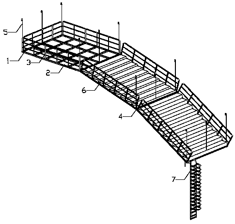 Suspending type construction platform for curve ceiling and installation method