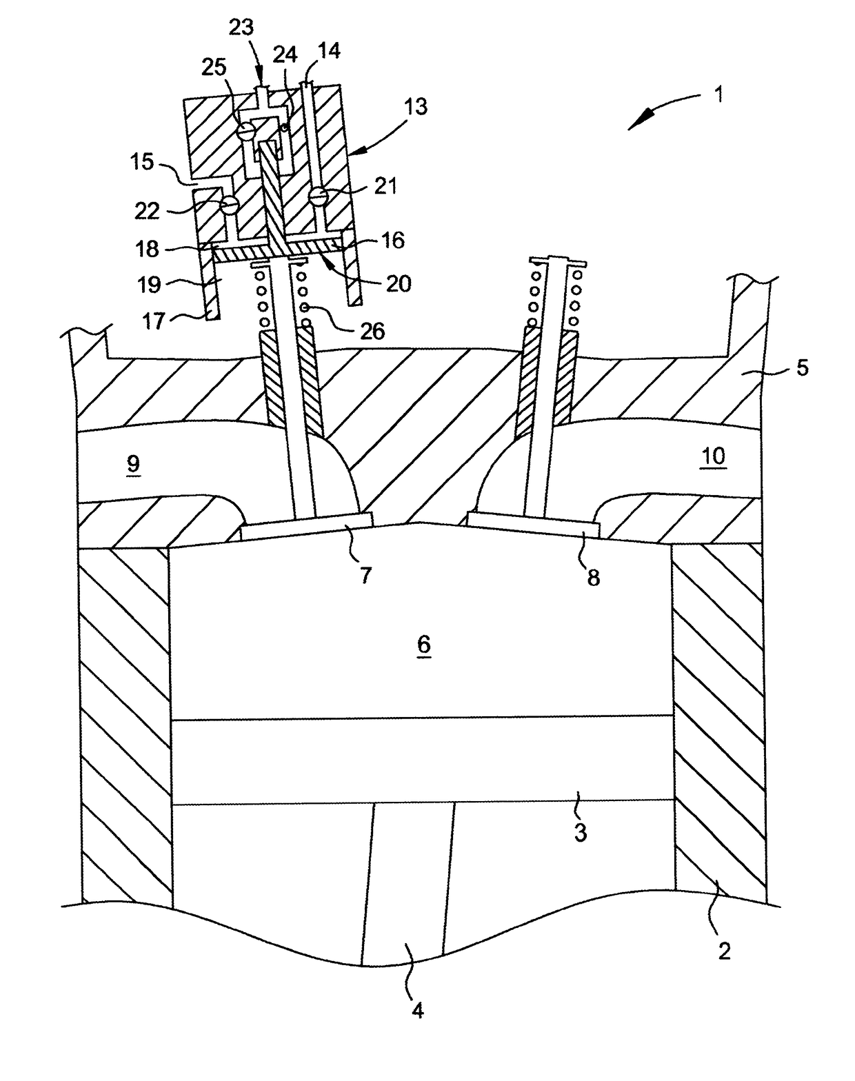 Combustion engine as well as method for engine braking using such a combustion engine