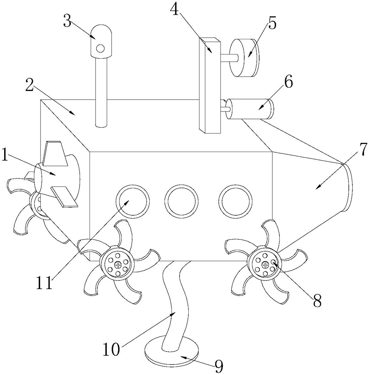 Underwater space mining device