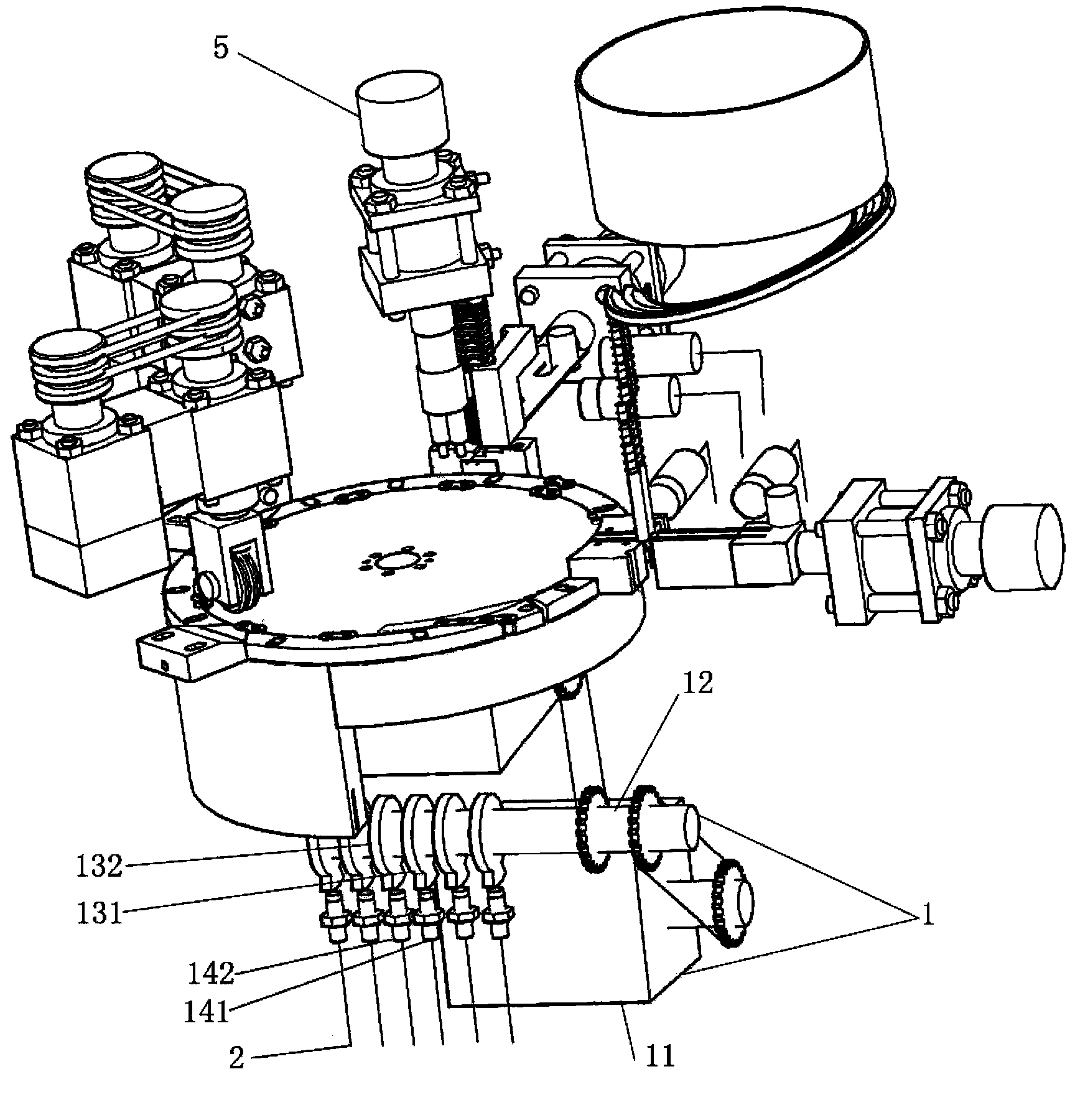 Piece assembly device used for chain assembly