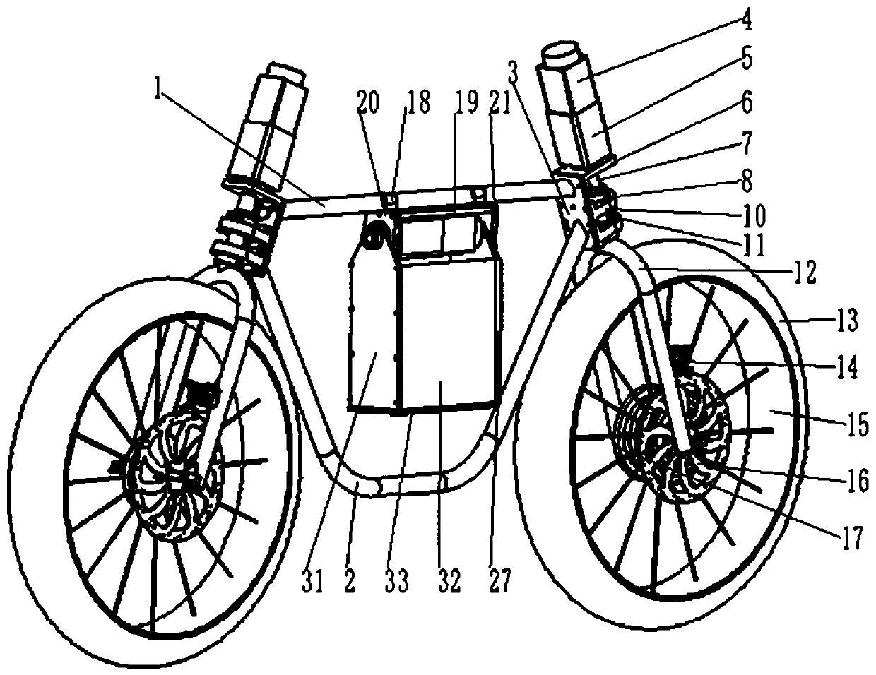 A dual-drive unmanned bicycle