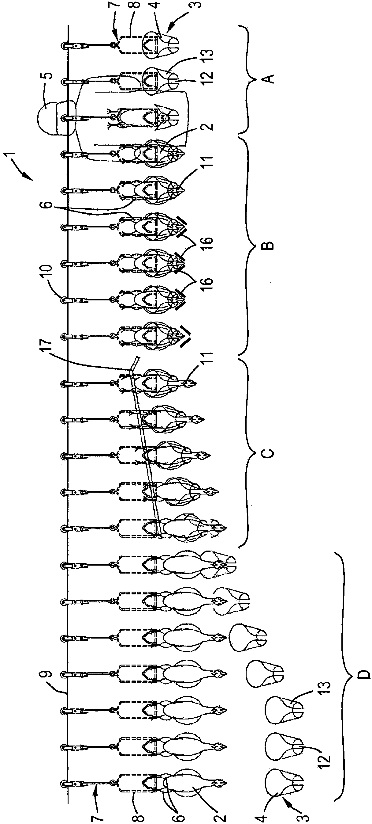 Method and installation for handling poultry
