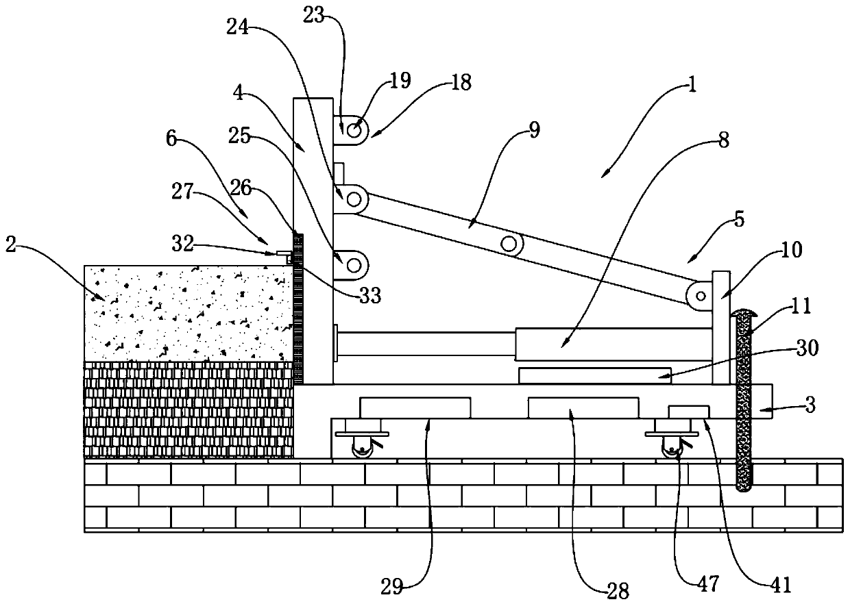 Supporting device for cement stabilized macadam construction