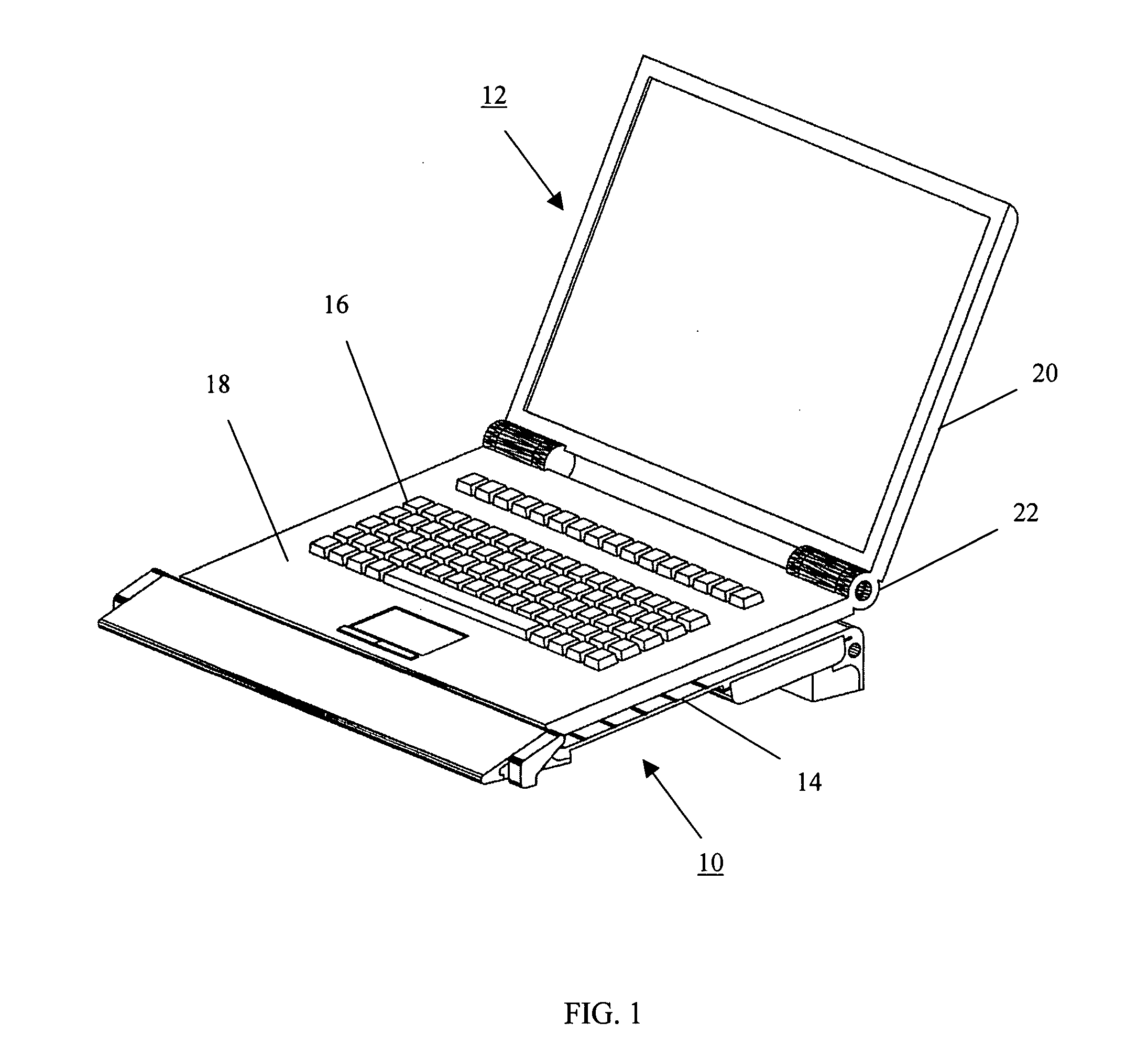 Moveable platform for a laptop computer