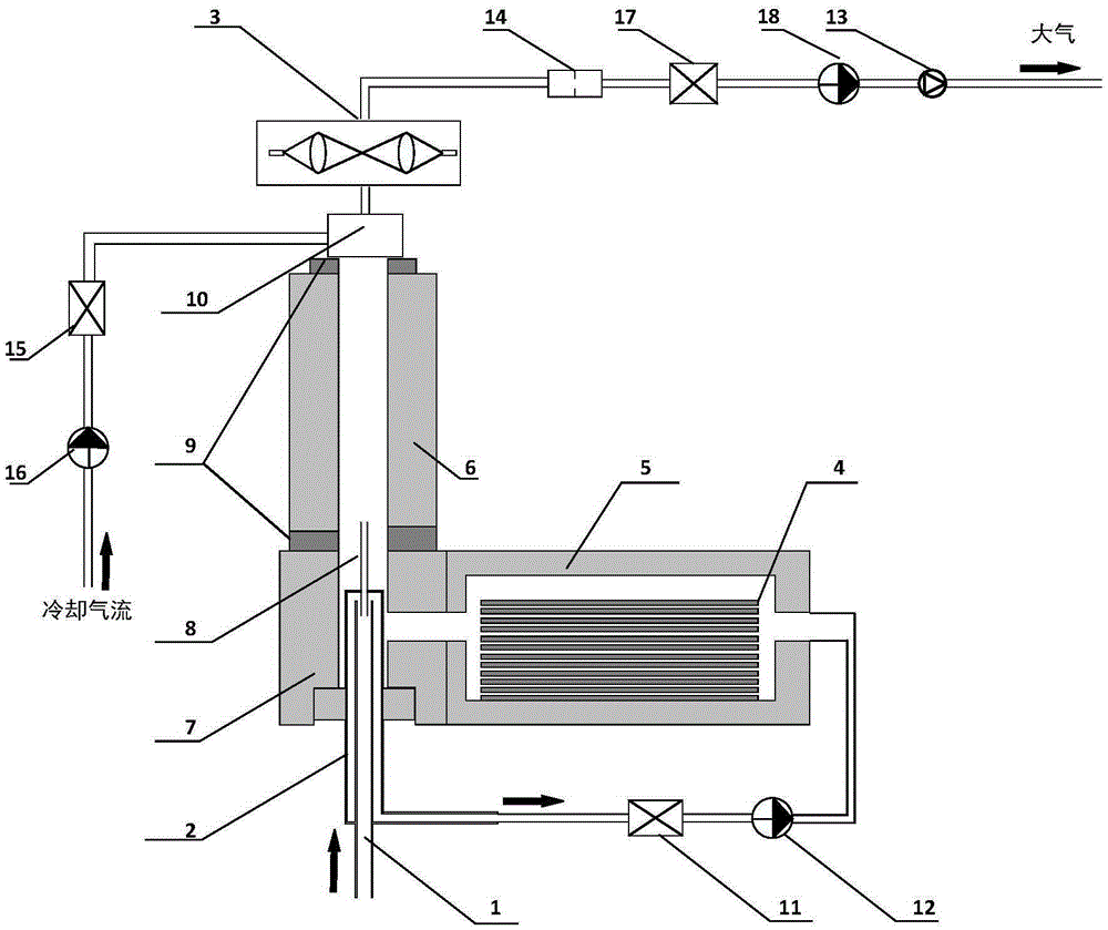 Detection device used for direct measuring of engine tail gas particulate matter number concentration