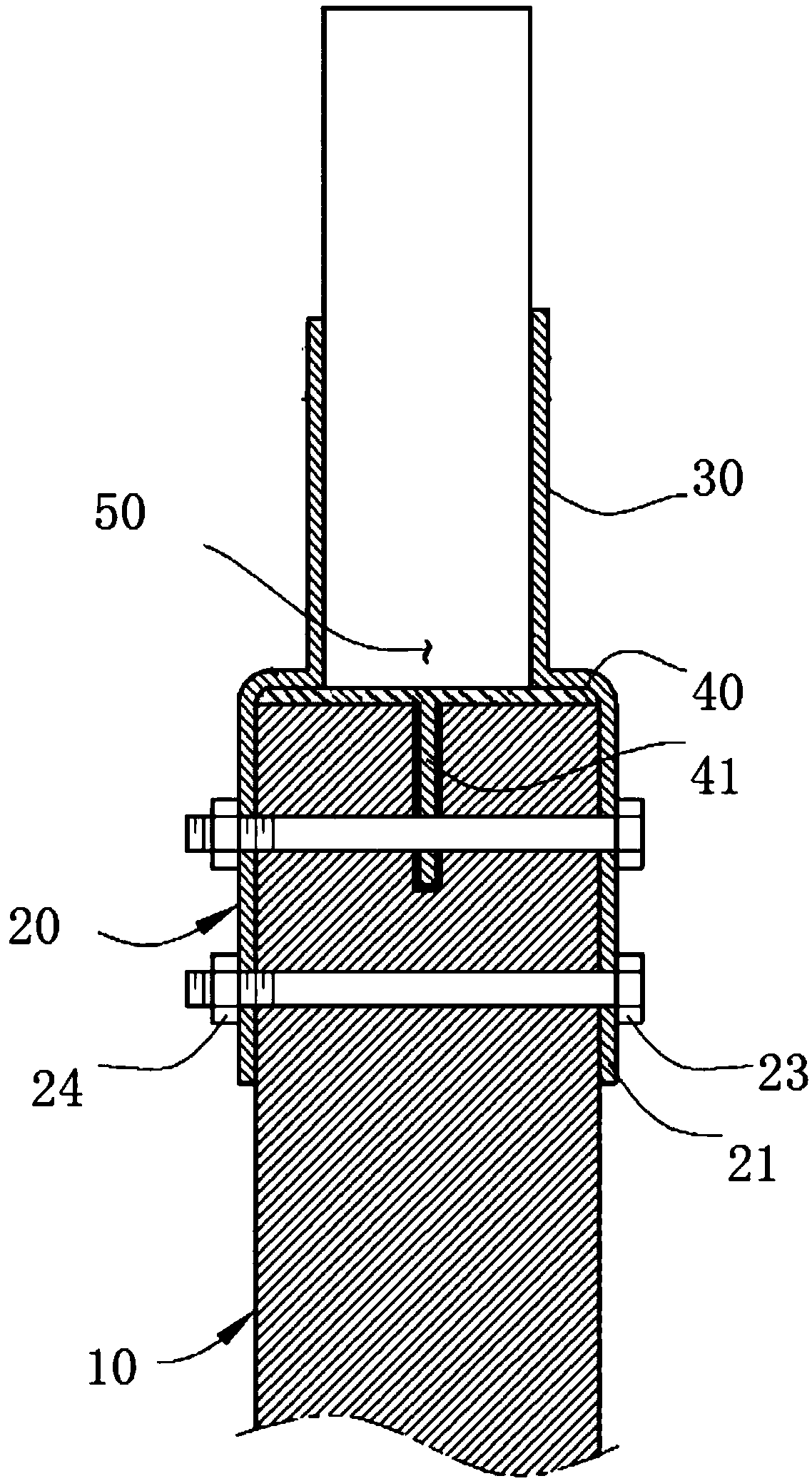 Connecting component for existing construction wood column replacing and application method of connecting component
