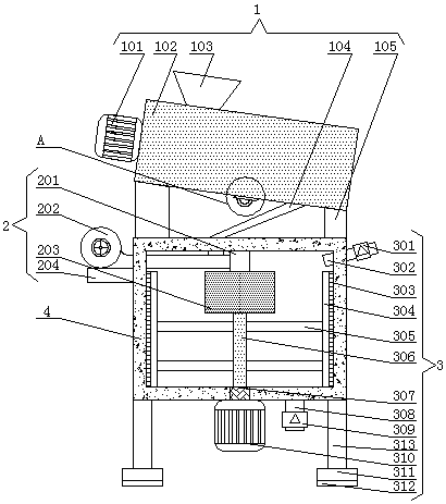 Aquatic feed mixing processing device for freshwater carps and processing method of aquatic feed mixing processing device
