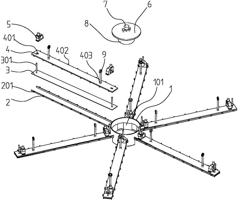 Single-luminophor illumination ceiling for exhibition room