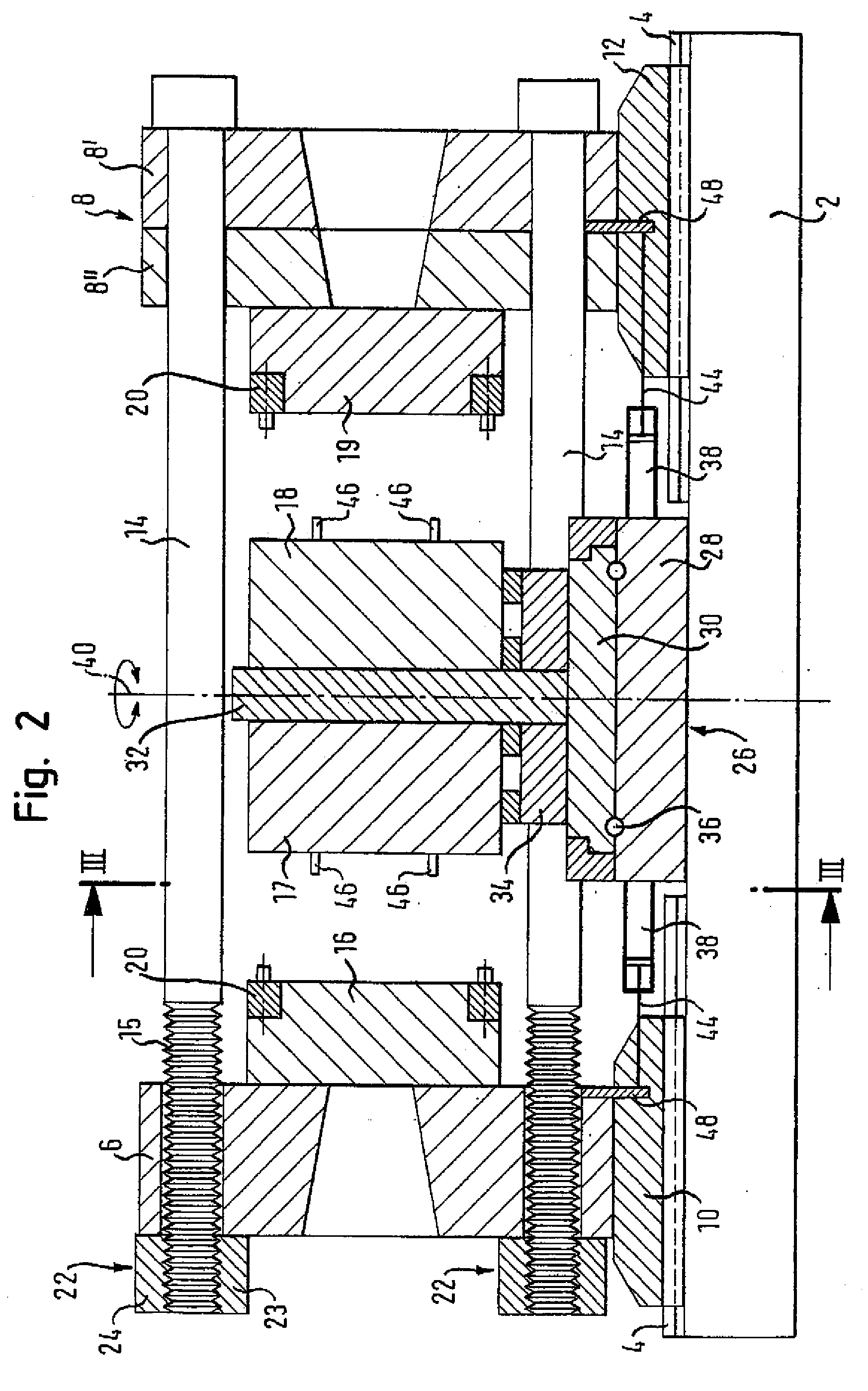 Horizontal injection molding machine with turning device
