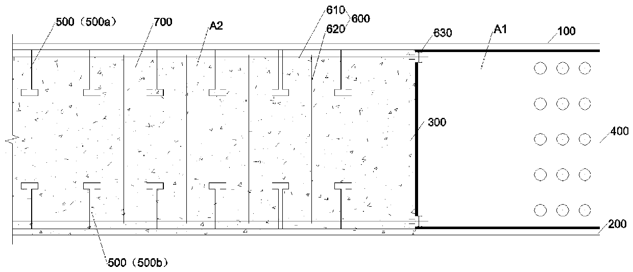 Partially cladding steel-concrete composite member and composite structure building thereof