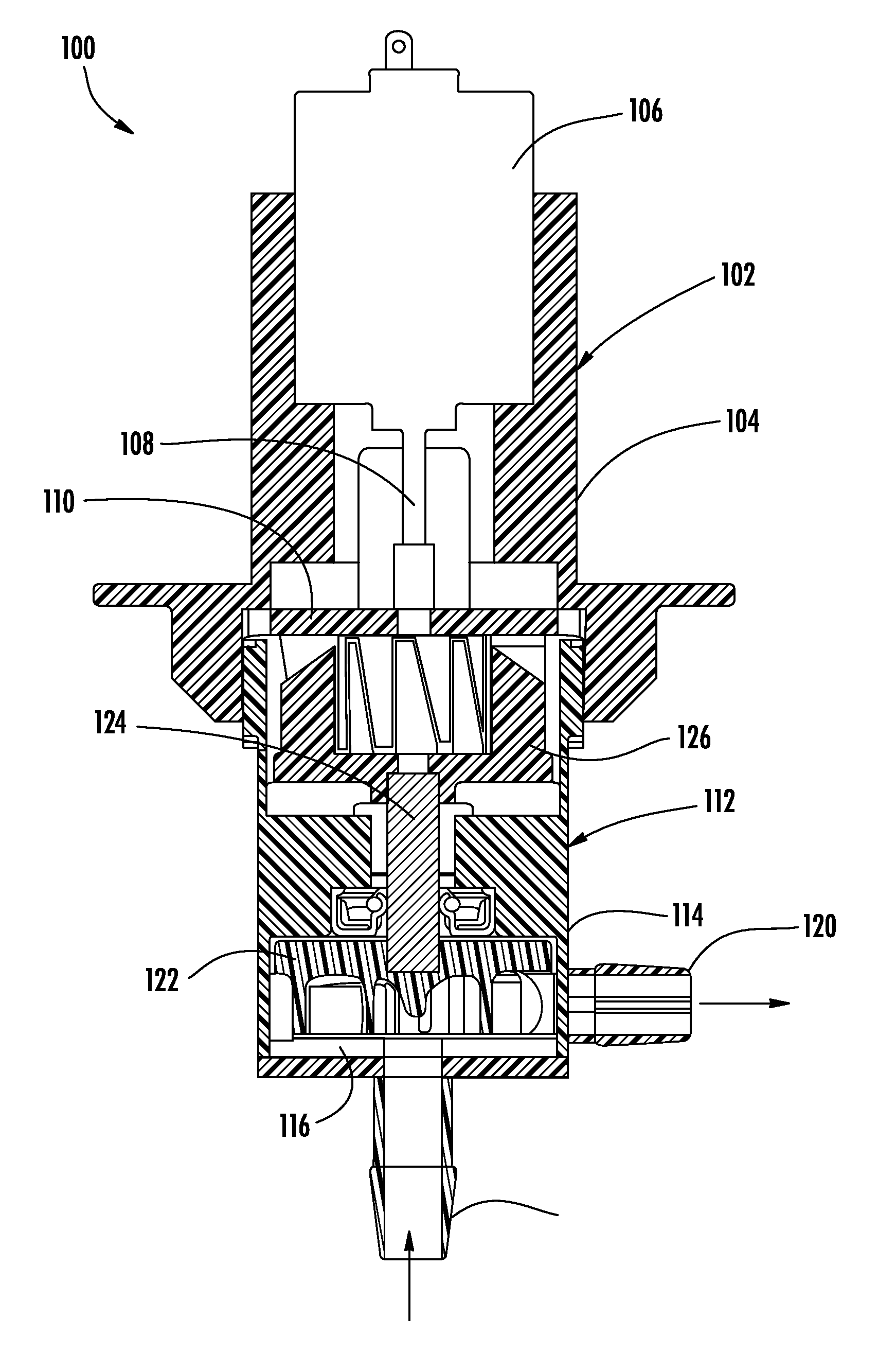 Pump assembly for an emergency eyewash station