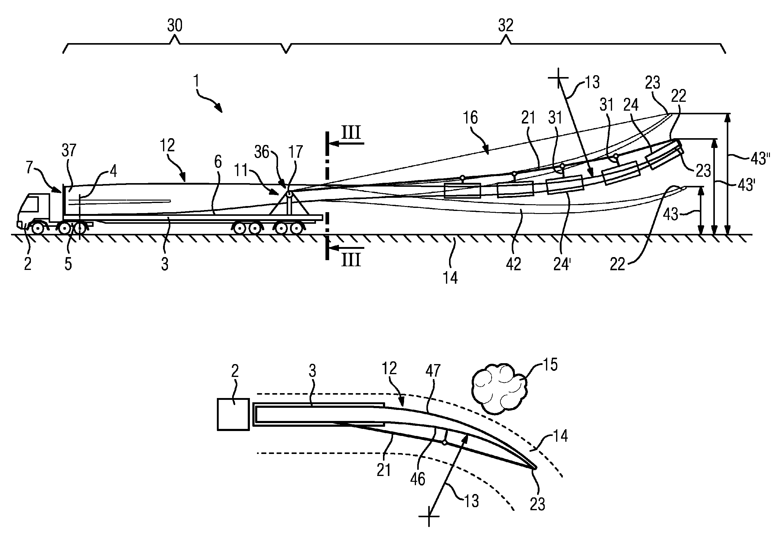 Transport system for a wind turbine blade