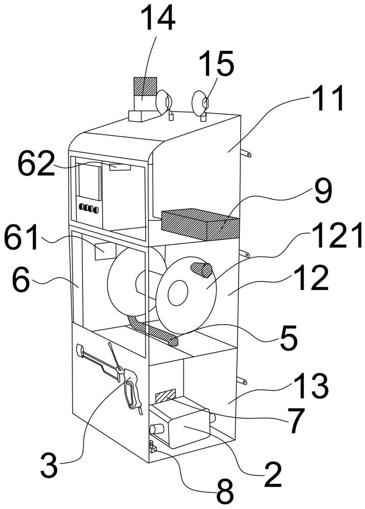 A stationary electric high-voltage fire extinguishing device