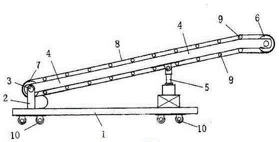 Movable liftable belt conveyer