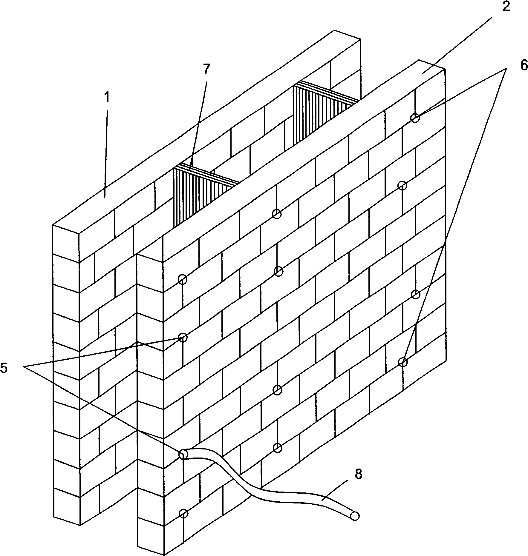 Sandwich heat preserving wall body and building method thereof