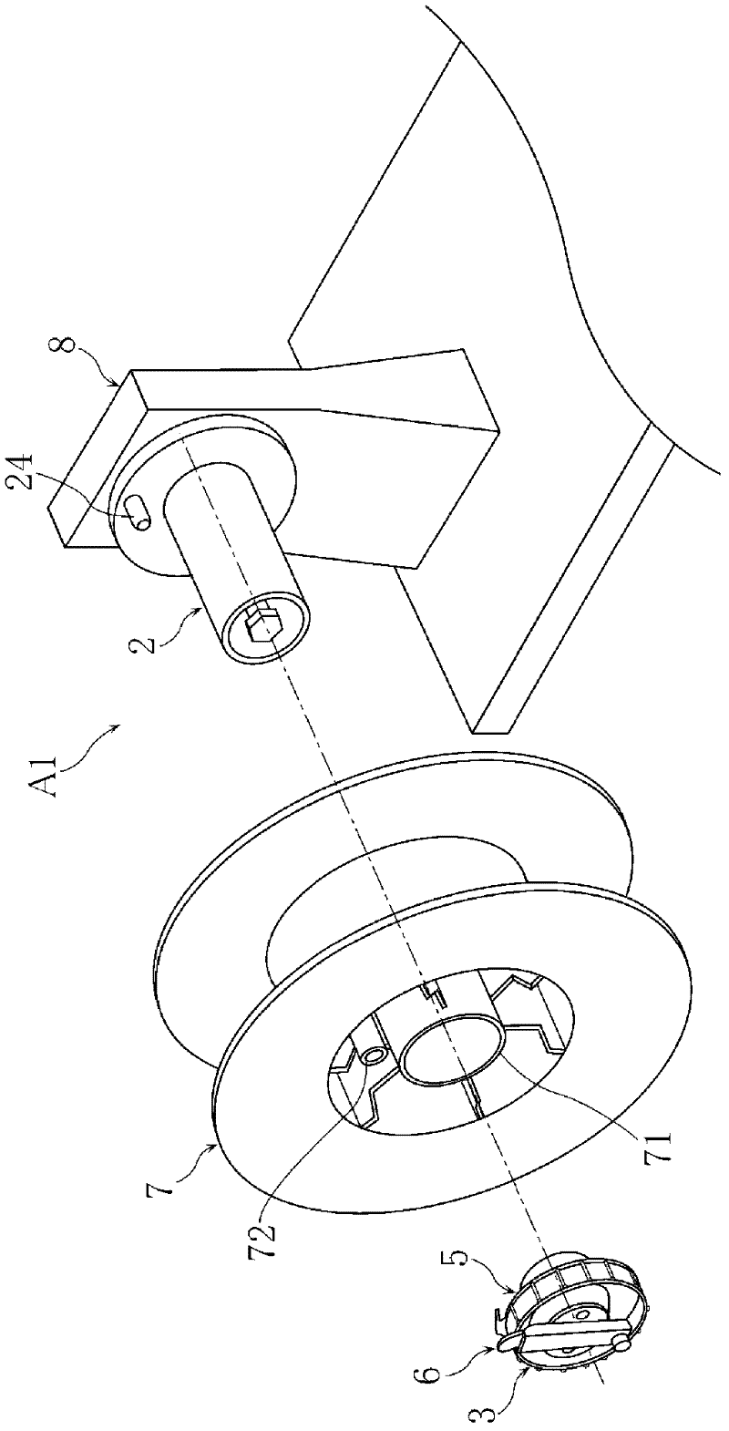 Wire Spool Supporting Device And Locking Structure Of Threaded Connection Component